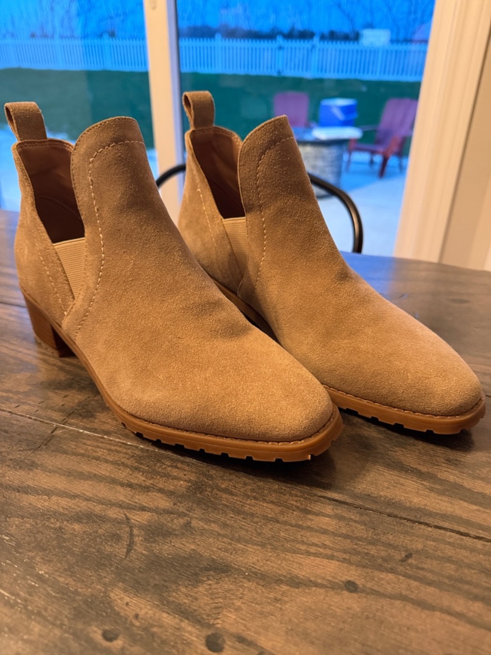 Blondo Tan Suede Chelsea Waterproof Booties